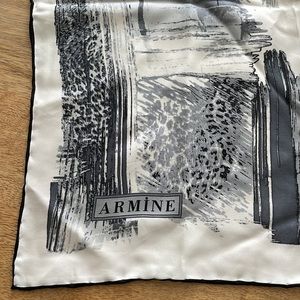 Silk Armine scarf in black, white and gray